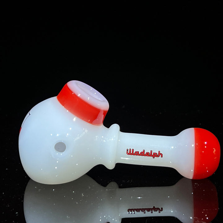 Illadelph Red Multi-Hole Spoon Glass Pipe Illadelph Glass   