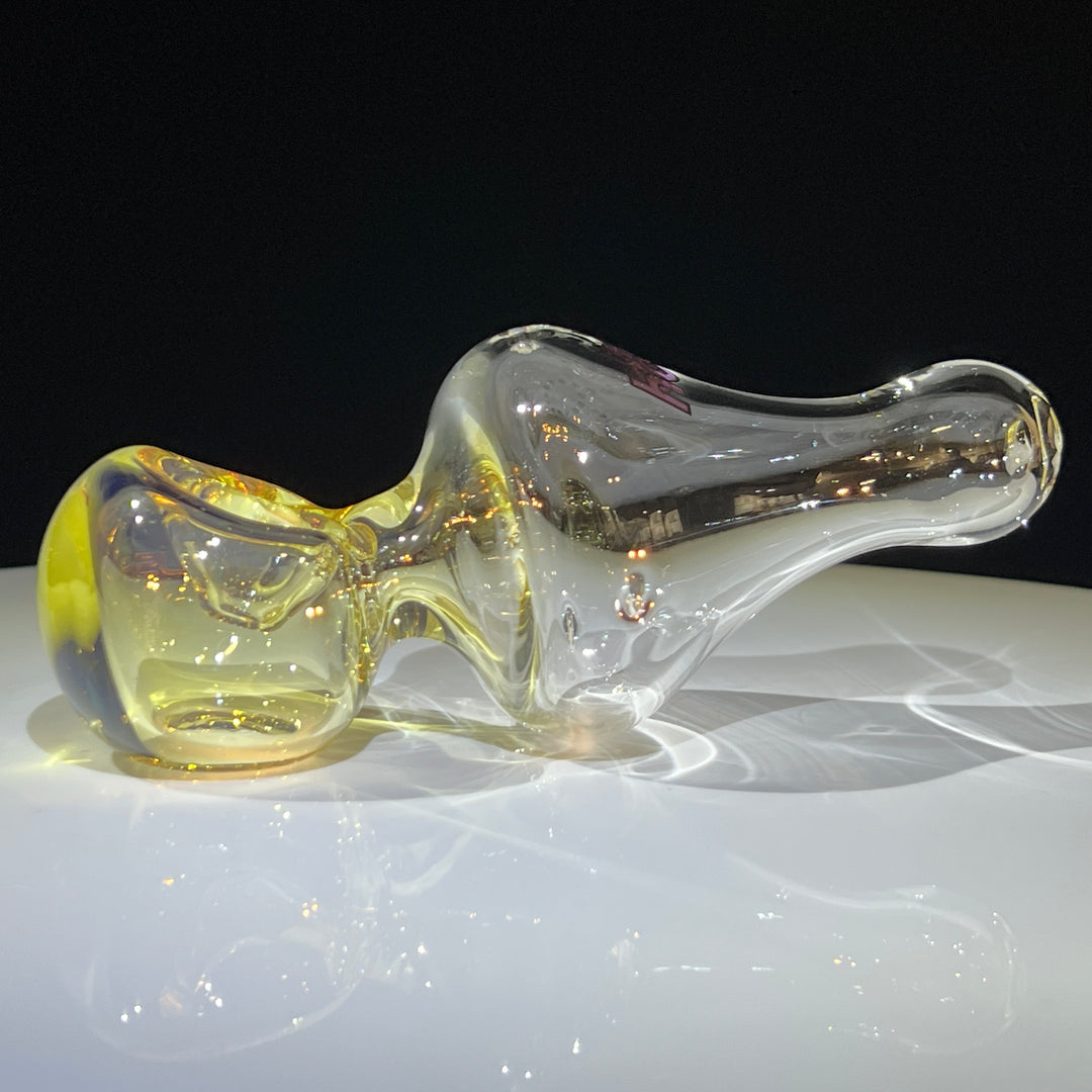 Micro Classic Helix Fume Glass Pipe American Helix Pink Logo  