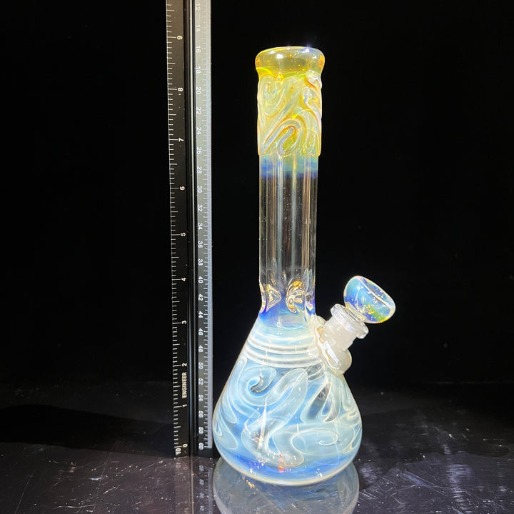 9" Fumed Twist Beaker Bong Glass Pipe Mary Jane's Glass   
