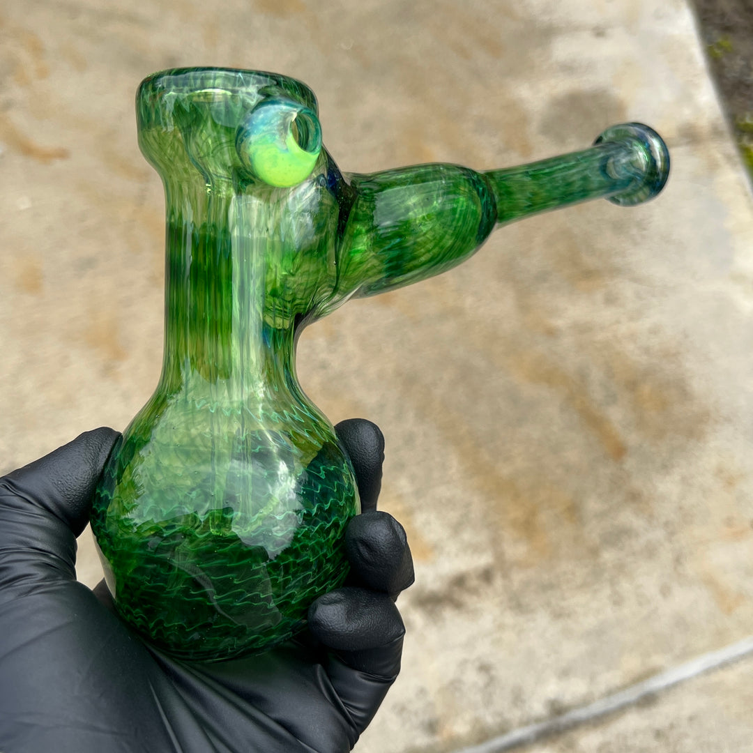 Forest Green Hammer Bubbler Combo Glass Pipe Cose Glass   