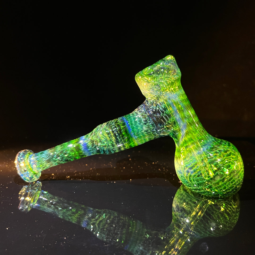 Forest Hammer Bubbler with Green Carb Glass Pipe Cose Glass   