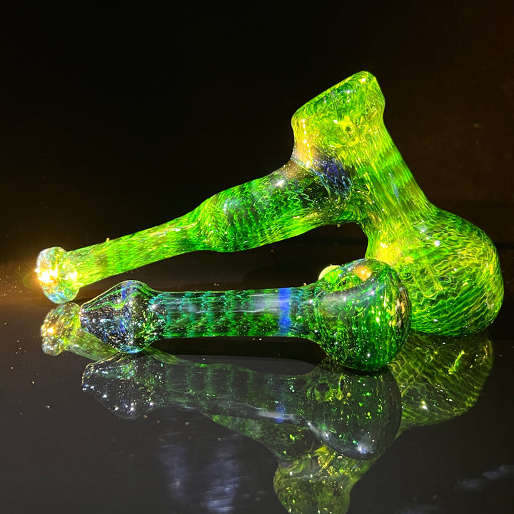 Forest Green Hammer Bubbler Combo Glass Pipe Cose Glass   