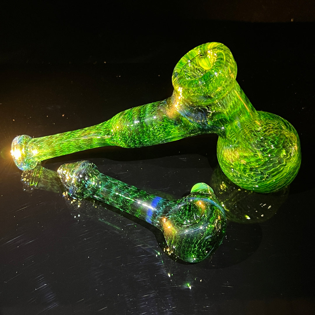 Forest Green Hammer Bubbler Combo Glass Pipe Cose Glass   