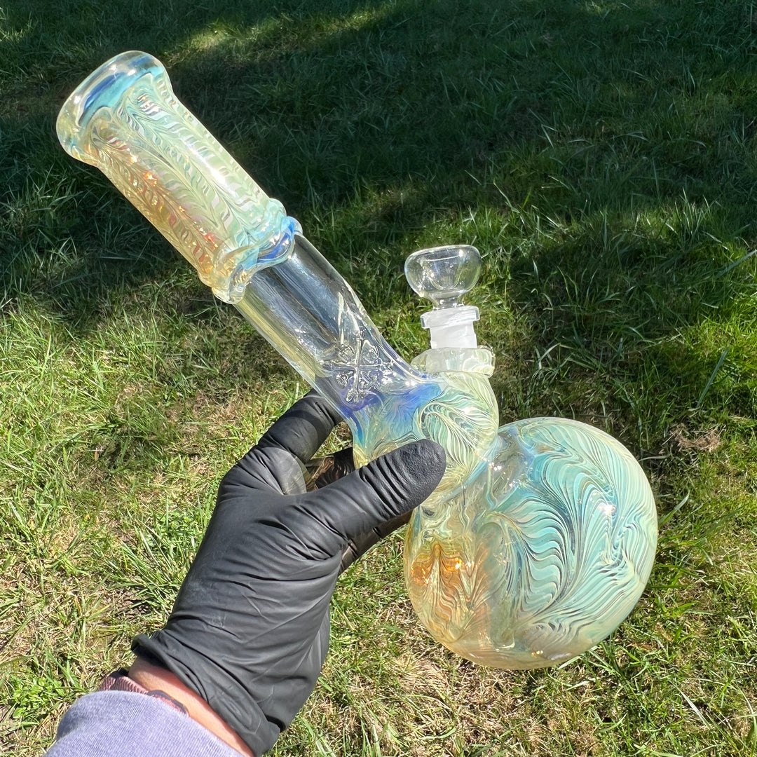 11" Double Bubble Color Rake Bong Glass Pipe Mary Jane's Glass   