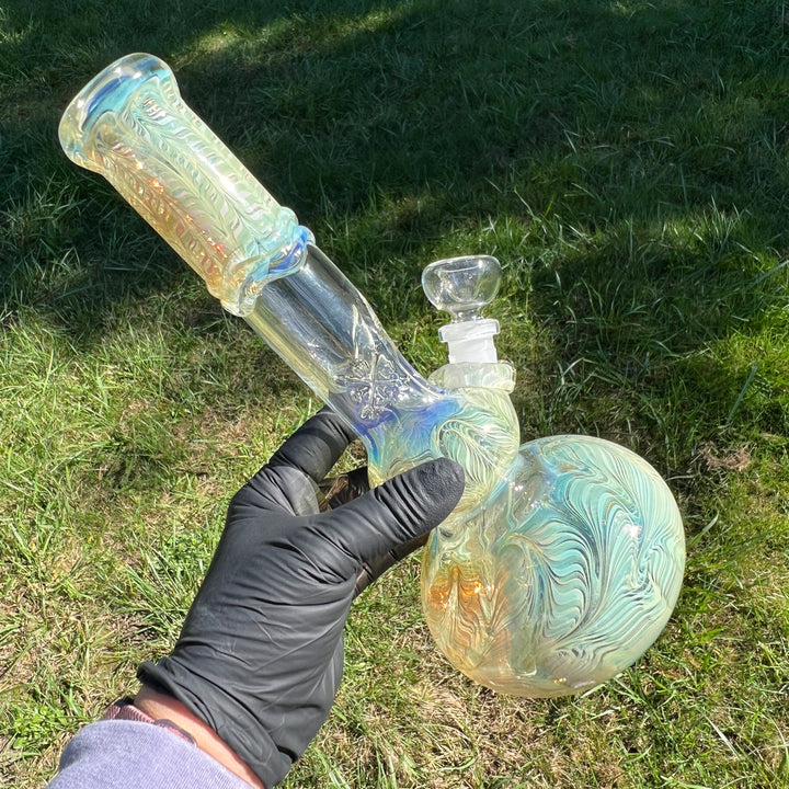 11" Double Bubble Color Rake Bong Glass Pipe Mary Jane's Glass   