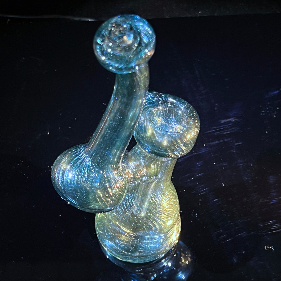 Unobtanium Bubbler with Blue Carb Glass Pipe Cose Glass   