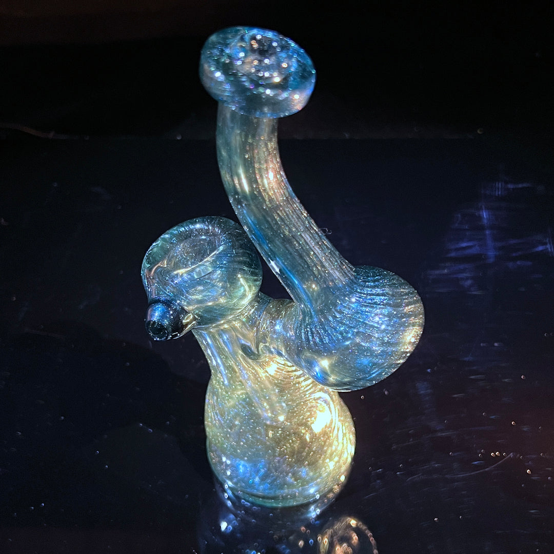 Unobtanium Bubbler with Blue Carb Glass Pipe Cose Glass   