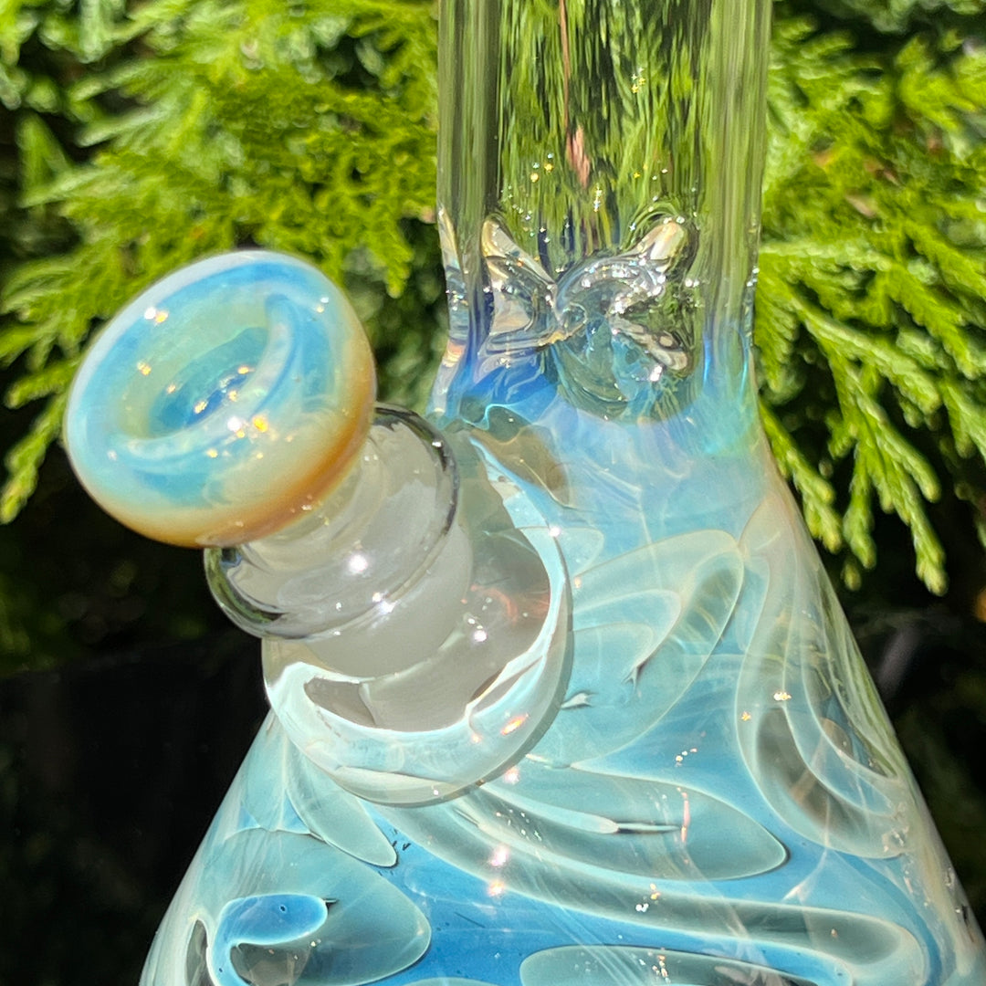 9" Fumed Squiggle Beaker Bong Glass Pipe Mary Jane's Glass   