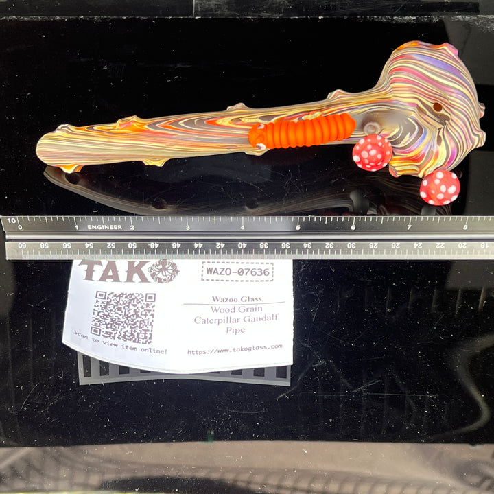 Wood Grain Caterpillar Gandalf Pipe Glass Pipe Wazoo Glass
