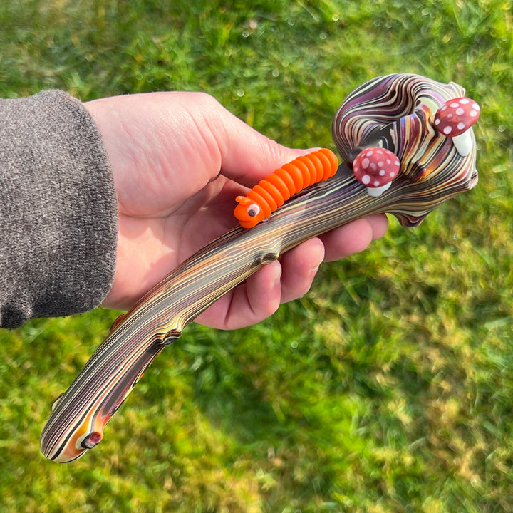 Wood Grain Caterpillar Gandalf Pipe Glass Pipe Wazoo Glass