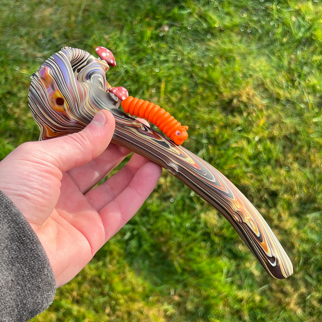 Wood Grain Caterpillar Gandalf Pipe Glass Pipe Wazoo Glass