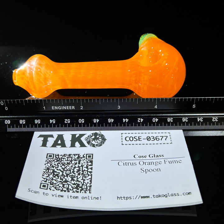 Citrus Orange Fume Spoon Glass Pipe Cose Glass   