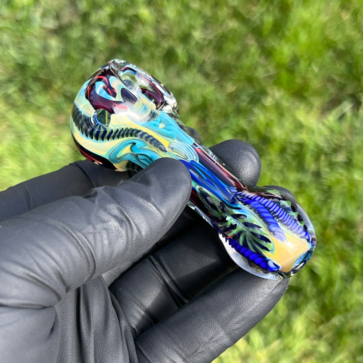 Color Inside Out Spoon 8 Glass Pipe Tiny Mike   