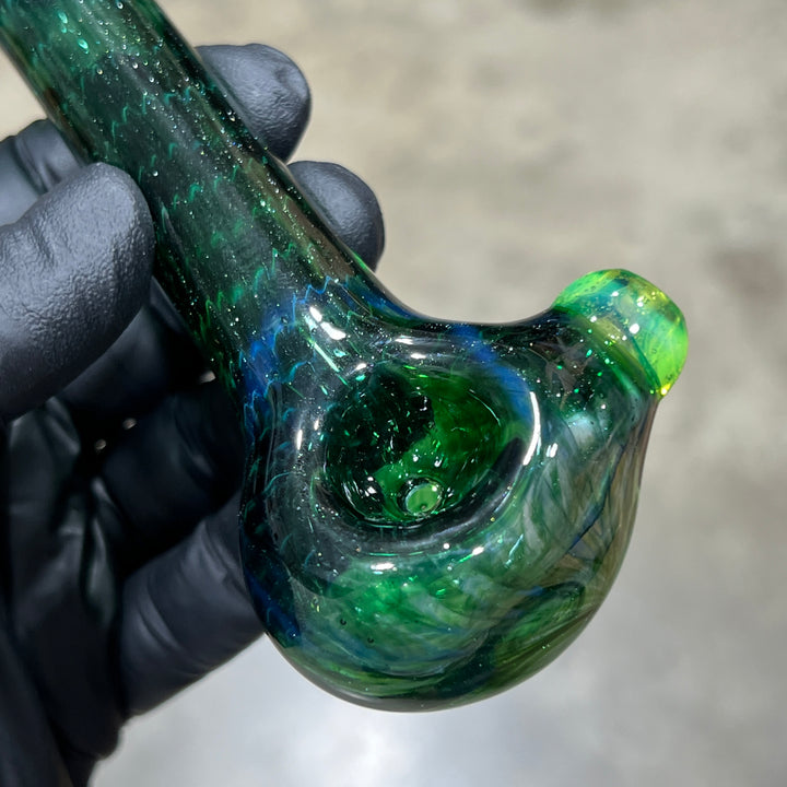 Forest Green Spoon Glass Pipe Cose Glass   