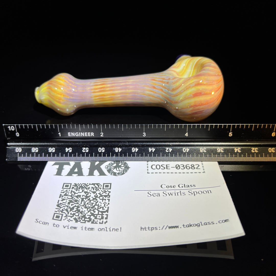 Sea Swirls Spoon Glass Pipe Cose Glass   