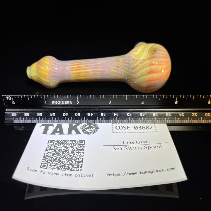Sea Swirls Spoon Glass Pipe Cose Glass   