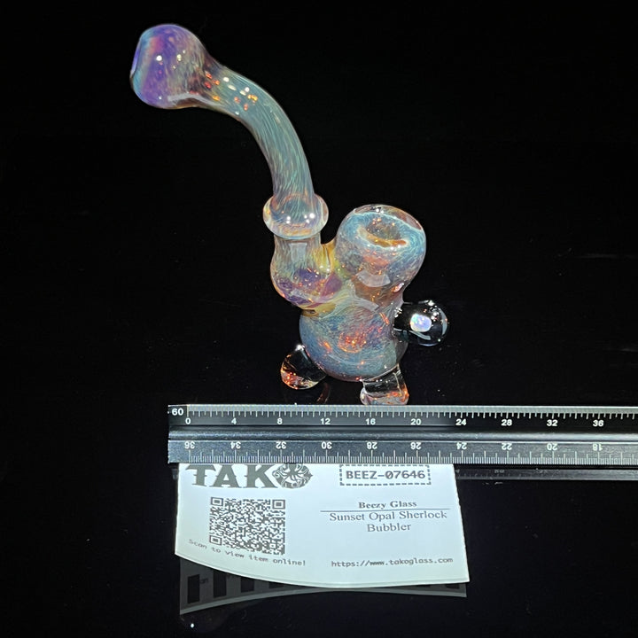Sunset Opal Sherlock Bubbler Glass Pipe Beezy Glass