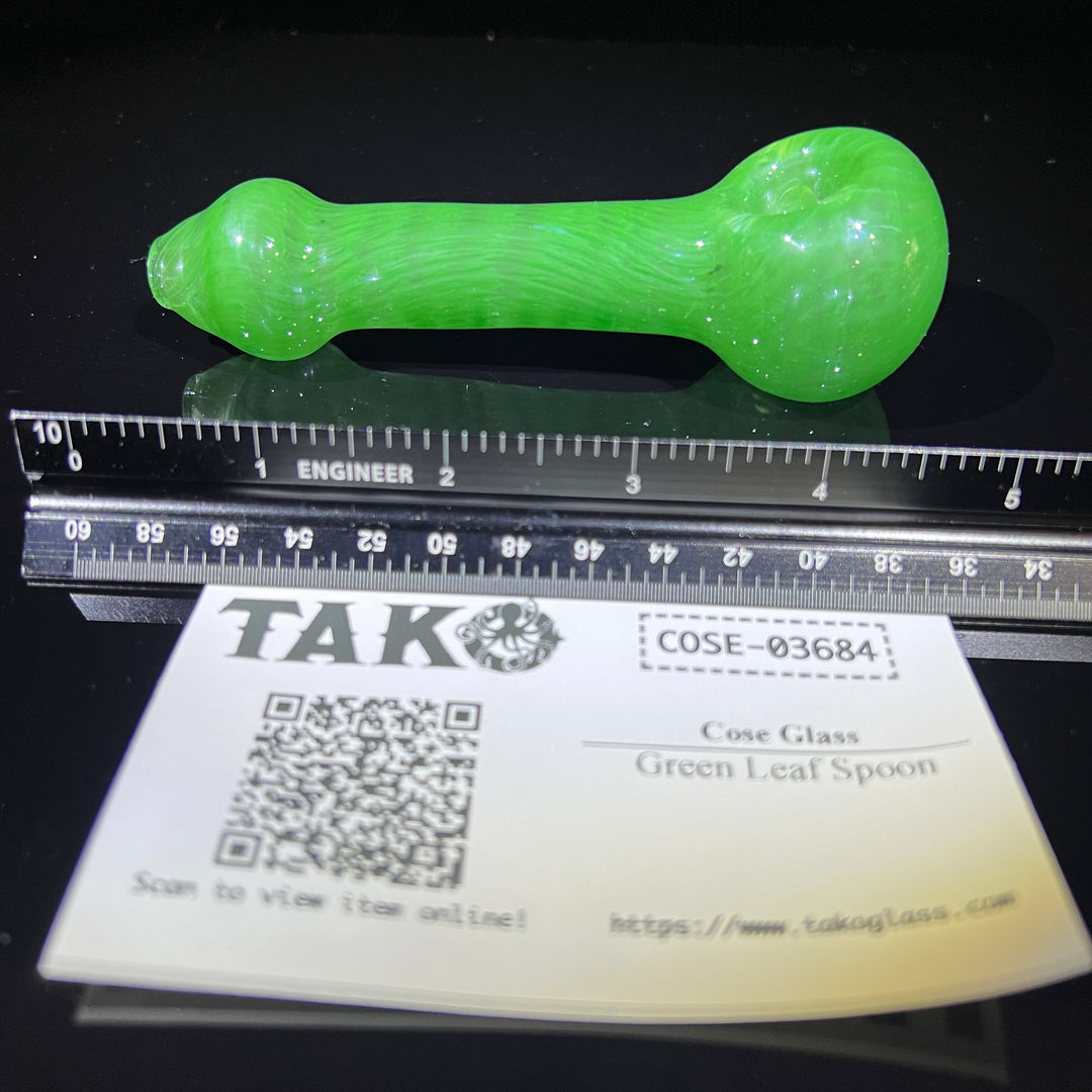 Green Leaf Spoon Glass Pipe Cose Glass   