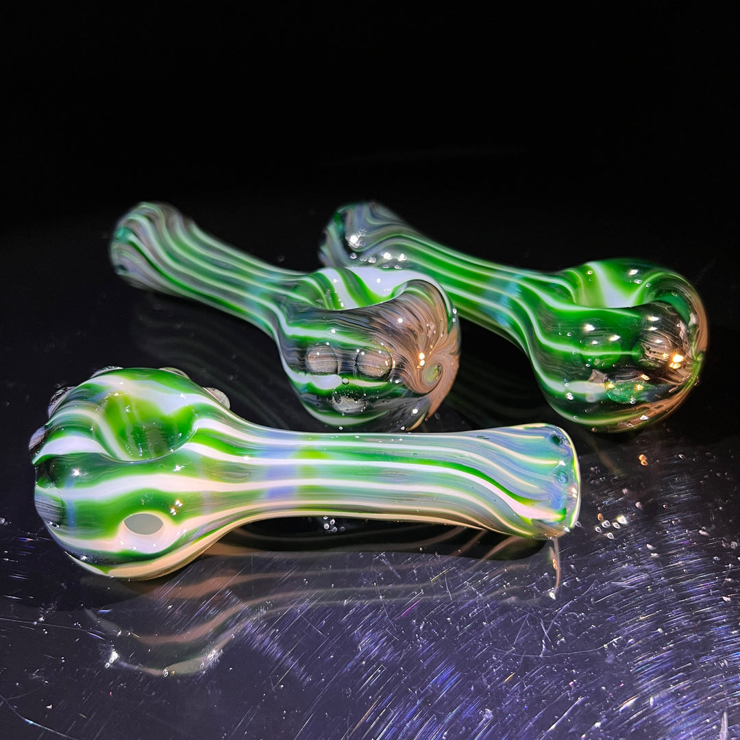 Experimental Green UV Pipe Glass Pipe Taggart Glass Right Handed Pipe  