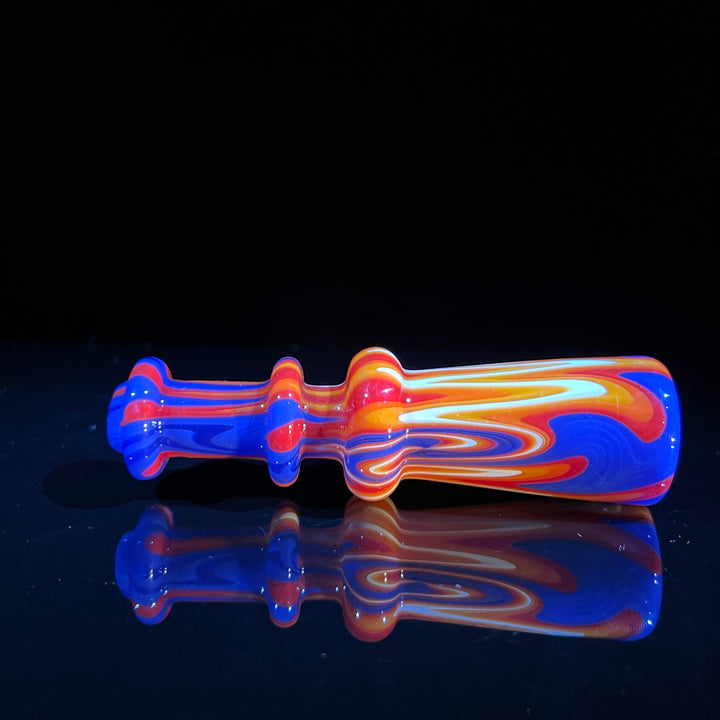 Fire Wig Wag Chillum Glass Pipe TG   