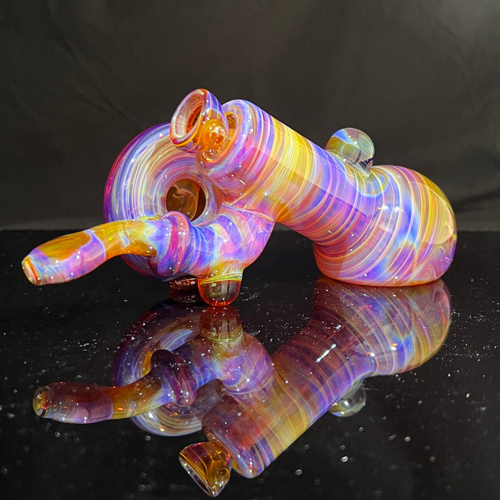 Purple Bubbler 10 MM Glass Pipe Slob Glass   