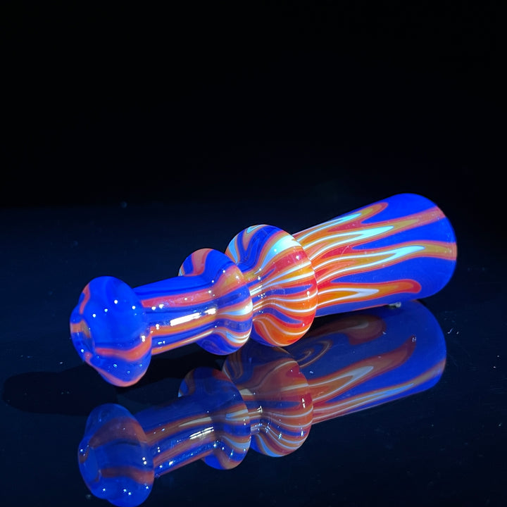 Fire Wig Wag Chillum Glass Pipe TG   