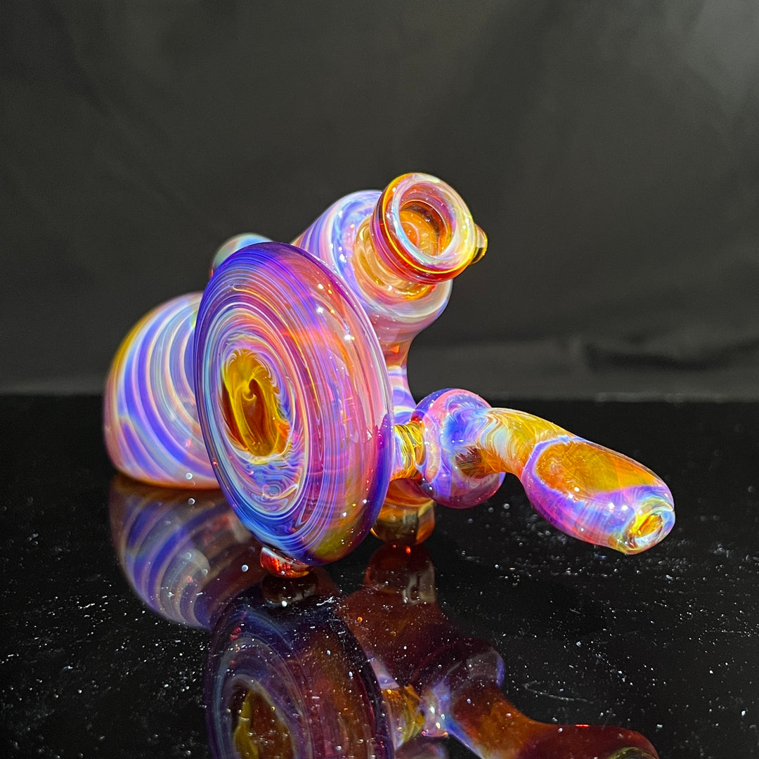 Purple Bubbler 10 MM Glass Pipe Slob Glass   