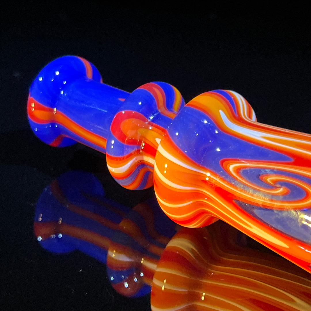 Fire Wig Wag Chillum Glass Pipe TG   