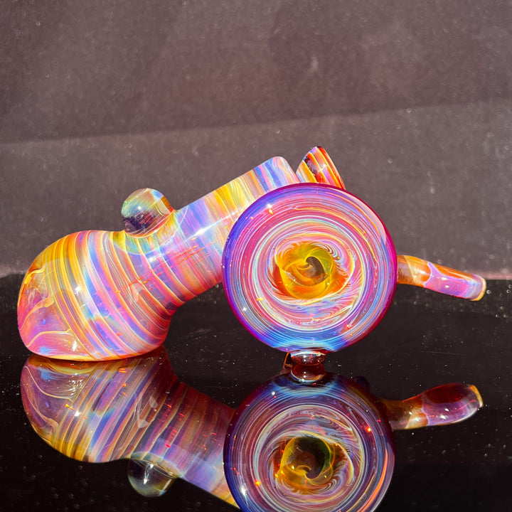 Purple Bubbler 10 MM Glass Pipe Slob Glass   