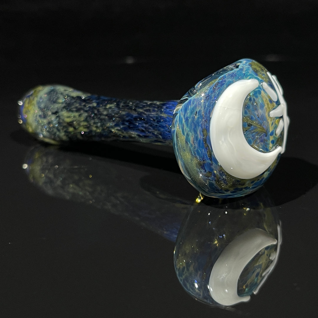 Blue Frit Moon Pipe Glass Pipe Beezy Glass