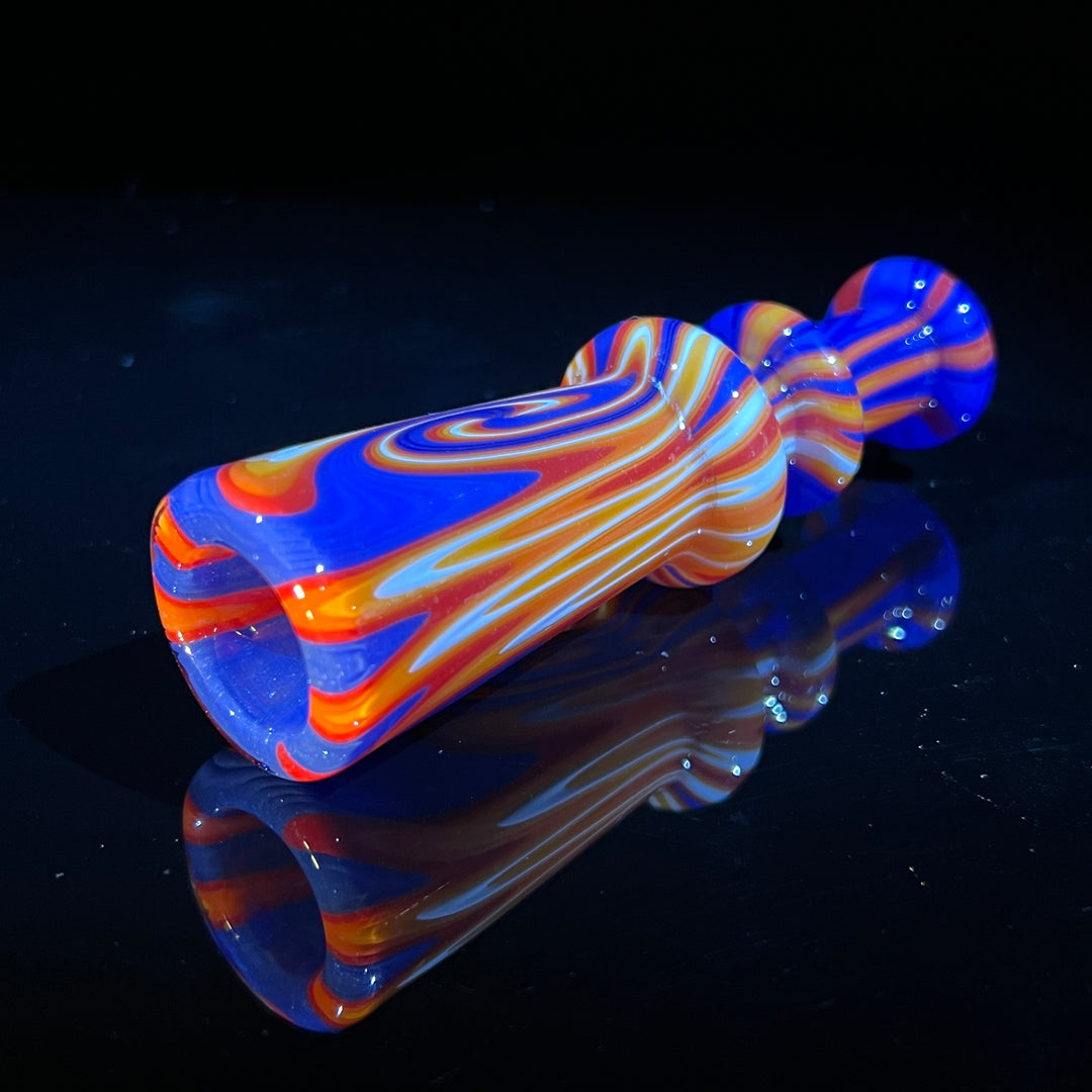 Fire Wig Wag Chillum Glass Pipe TG   