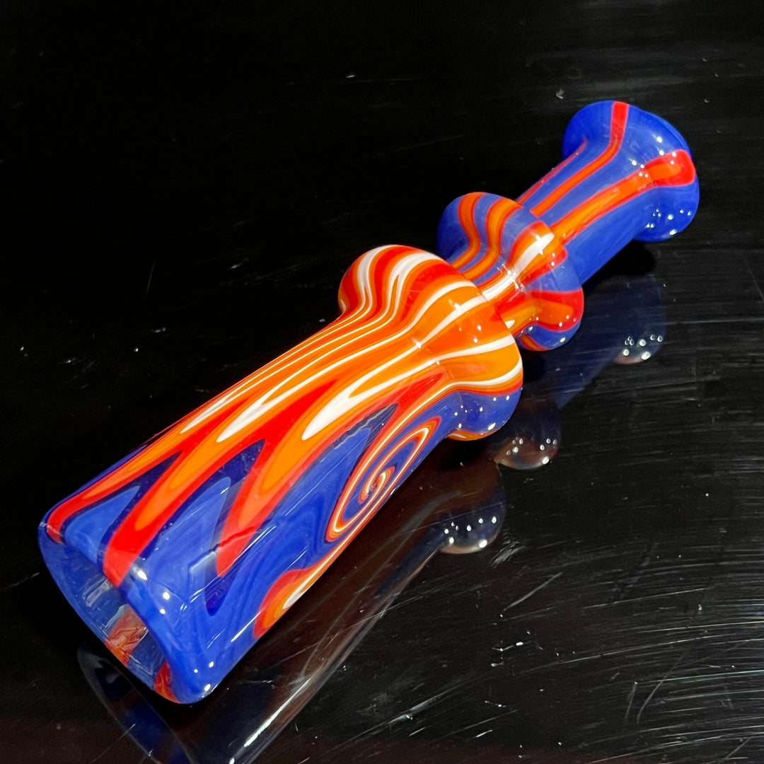 Fire Wig Wag Chillum Glass Pipe TG   