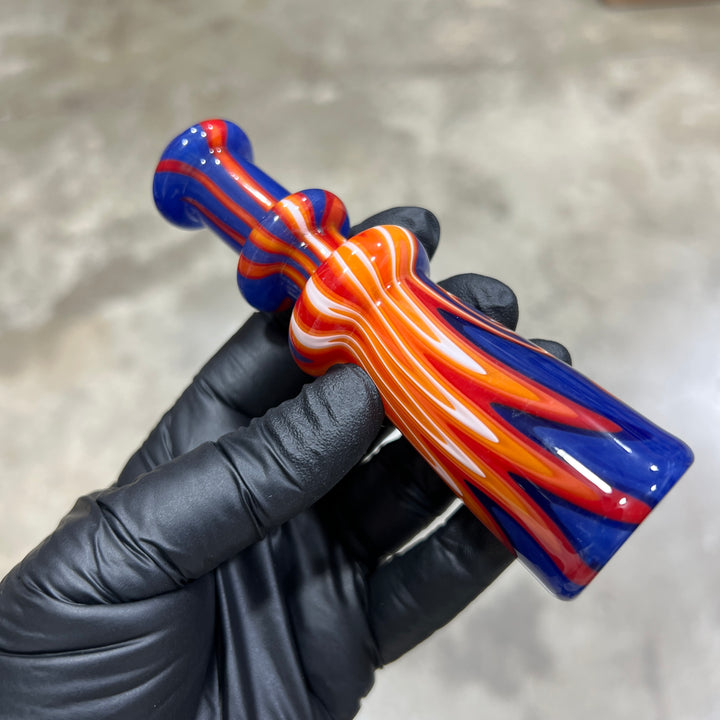 Fire Wig Wag Chillum Glass Pipe TG   