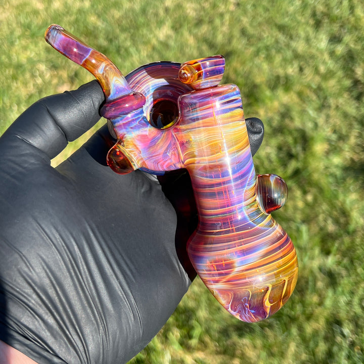 Purple Bubbler 10 MM Glass Pipe Slob Glass   