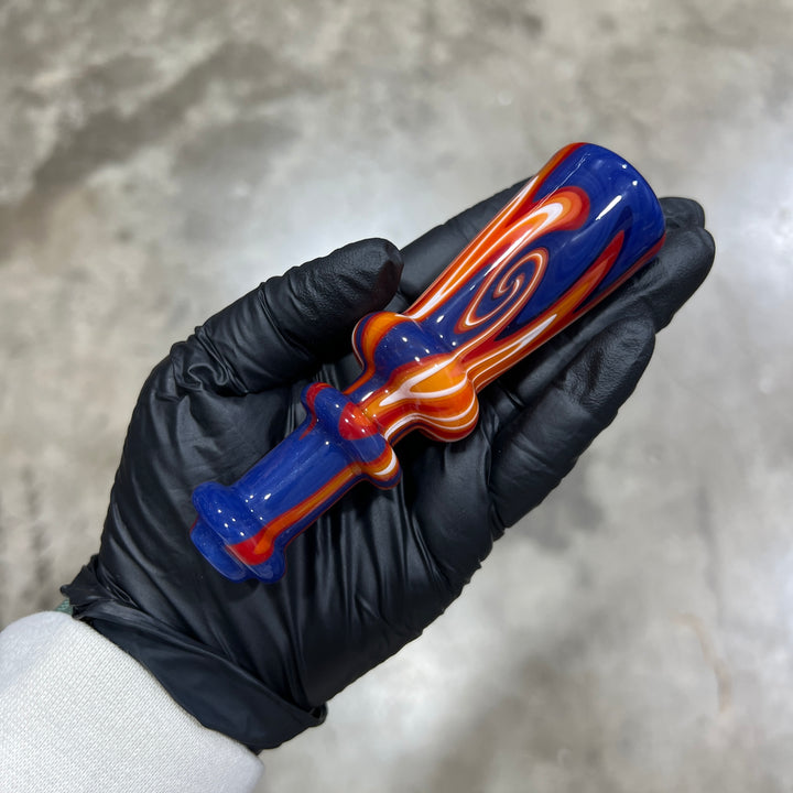 Fire Wig Wag Chillum Glass Pipe TG   