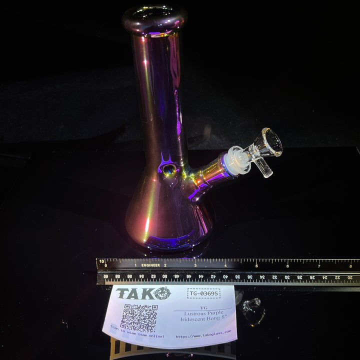 Lustrous Purple Iridescent Bong 8" Glass Pipe TG   