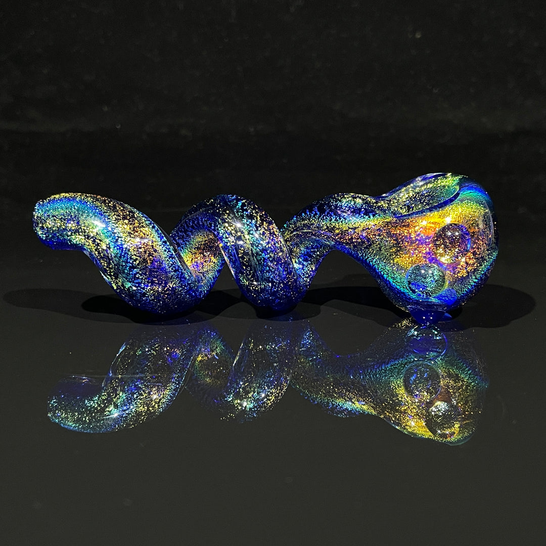 Lapis Lazuli Dichro Twisty Spoon Glass Pipe Jellyfish Glass