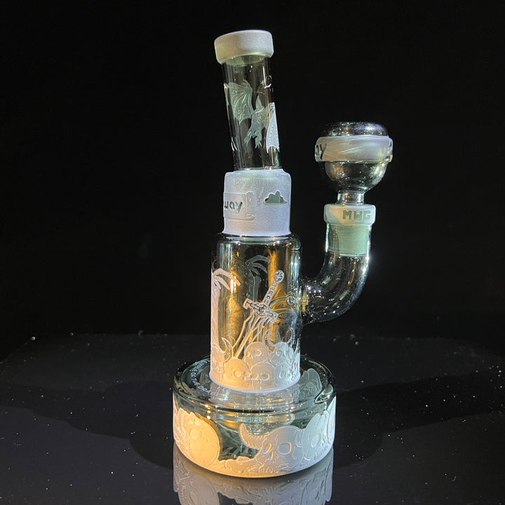 Temple of the Dragon 7" Dab Rig Glass Pipe Milkyway   