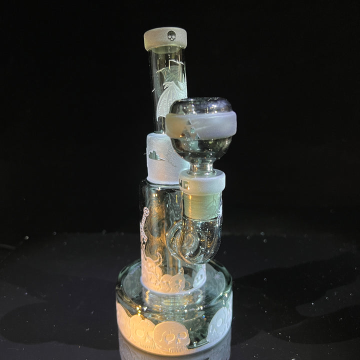 Temple of the Dragon 7" Dab Rig Glass Pipe Milkyway   