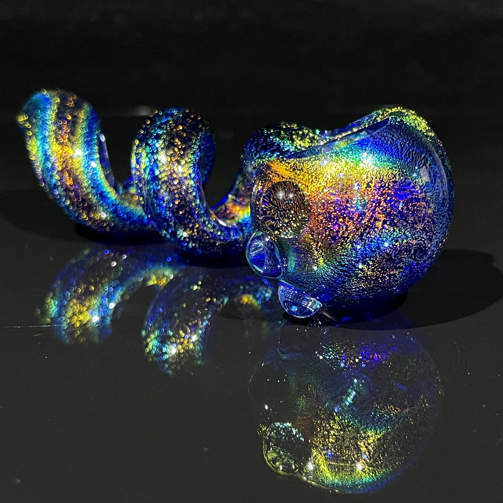 Lapis Lazuli Dichro Twisty Spoon Glass Pipe Jellyfish Glass