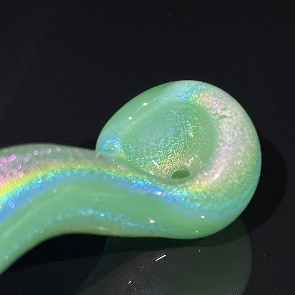 Pistachio Cream Dichro Pocket Sherlock Glass Pipe Jellyfish Glass