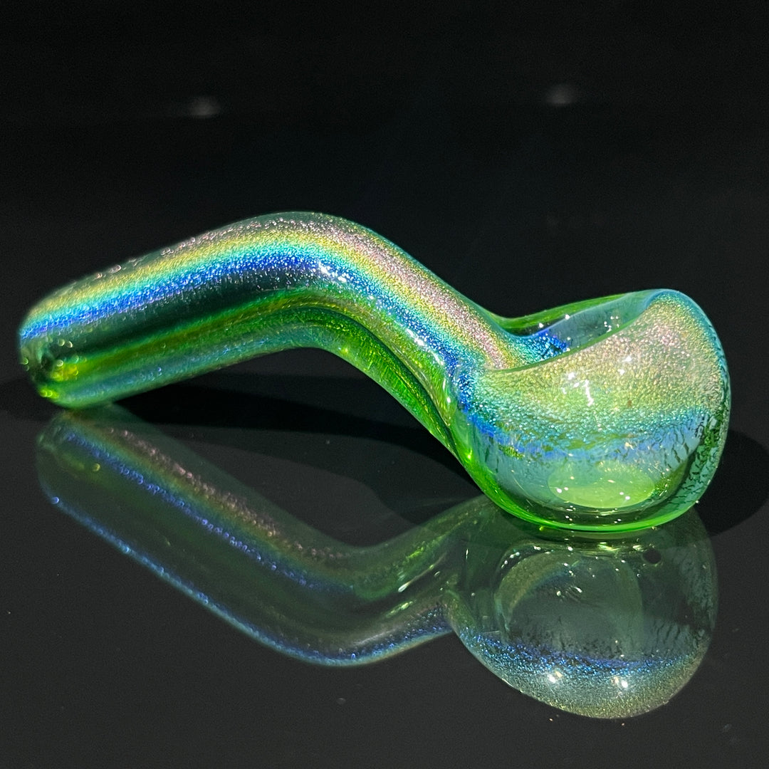 Emerald Dichro Pocket Sherlock Glass Pipe Jellyfish Glass