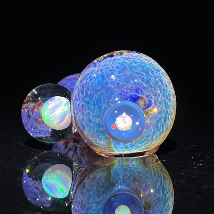Purple Nebula Pocket Pipe with Opal Spheres Glass Pipe Tako Glass   