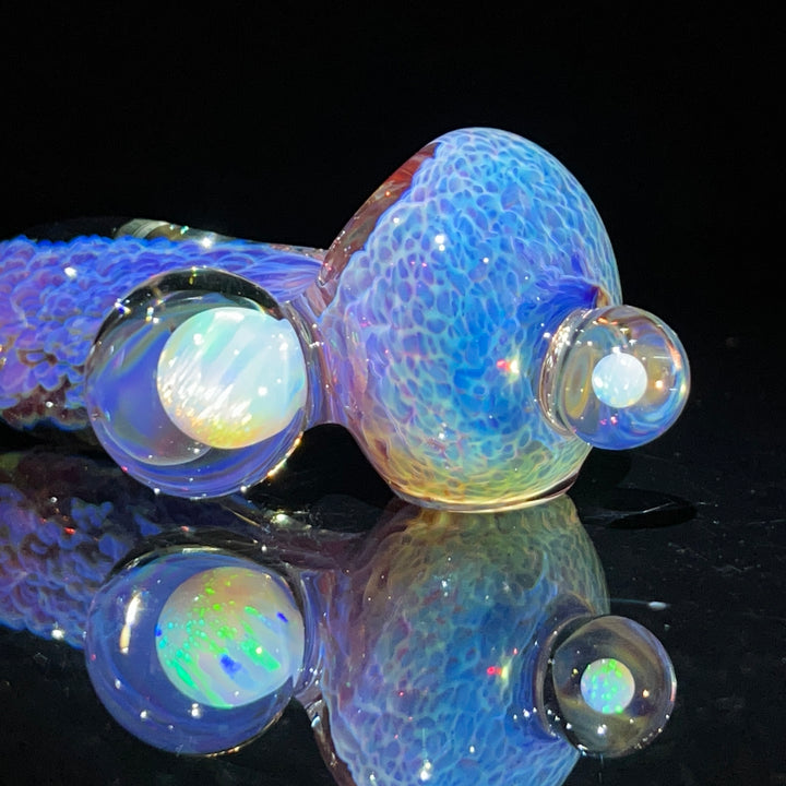 Purple Nebula Pocket Pipe with Opal Spheres Glass Pipe Tako Glass   