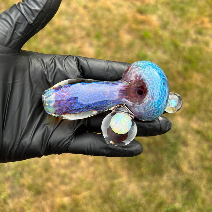 Purple Nebula Pocket Pipe with Opal Spheres Glass Pipe Tako Glass   