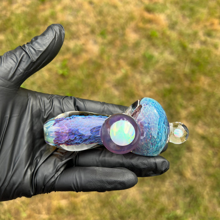 Purple Nebula Pocket Pipe with Opal Spheres Glass Pipe Tako Glass   