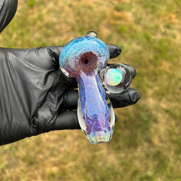 Purple Nebula Pocket Pipe with Opal Spheres Glass Pipe Tako Glass   