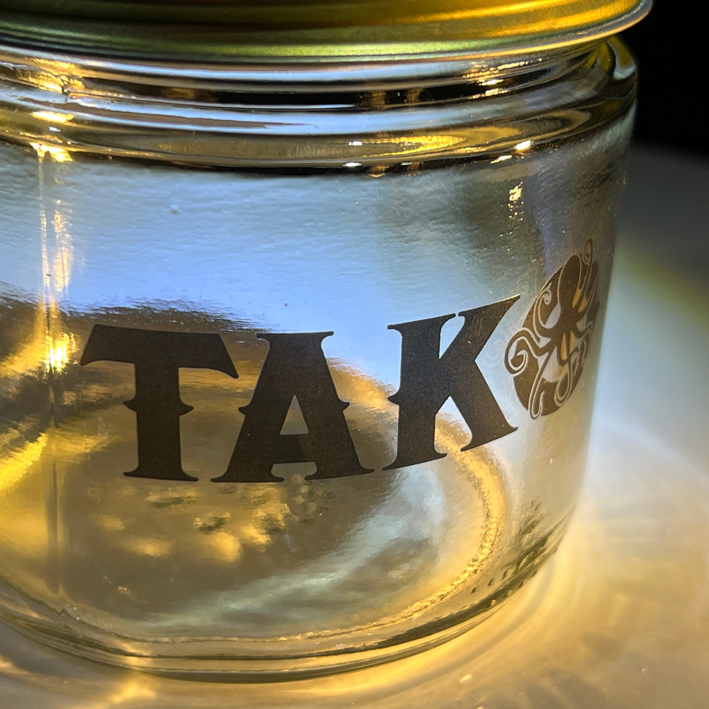 Tako Label 12 oz Jar  Tako Glass   