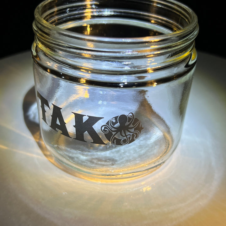 Tako Label 12 oz Jar  Tako Glass   