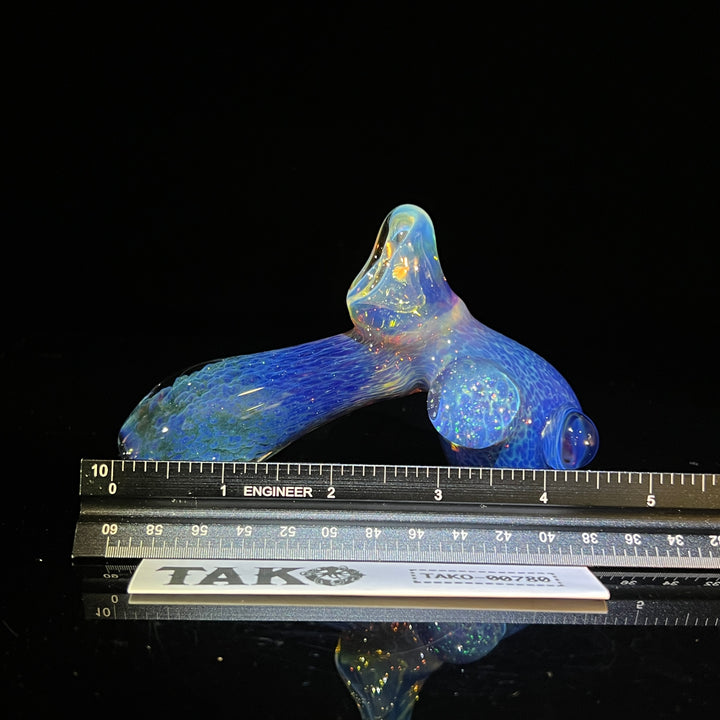 Purple Nebula with Crushed Opal Marble Drop Hammer Glass Pipe Tako Glass   
